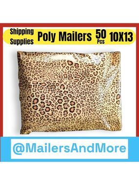 50 10X13 Poly Mailers Leopard PRICE IS FIRM